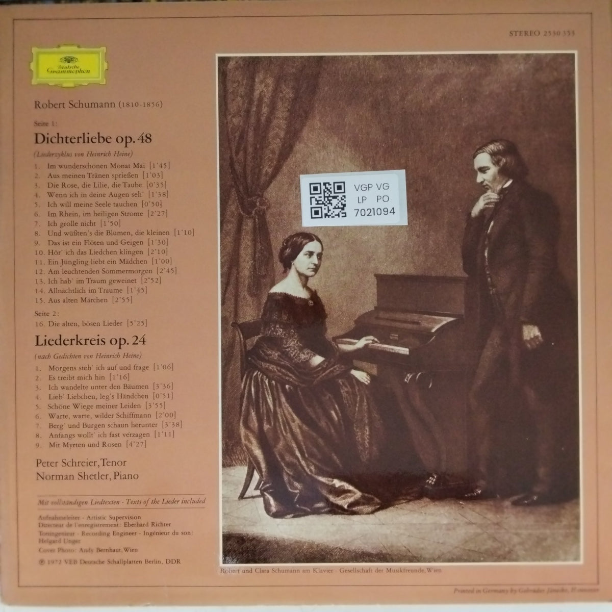 Robert Schumann - Dichterliebe op. 48 · Liederkreis op. 24 (Vinyl)