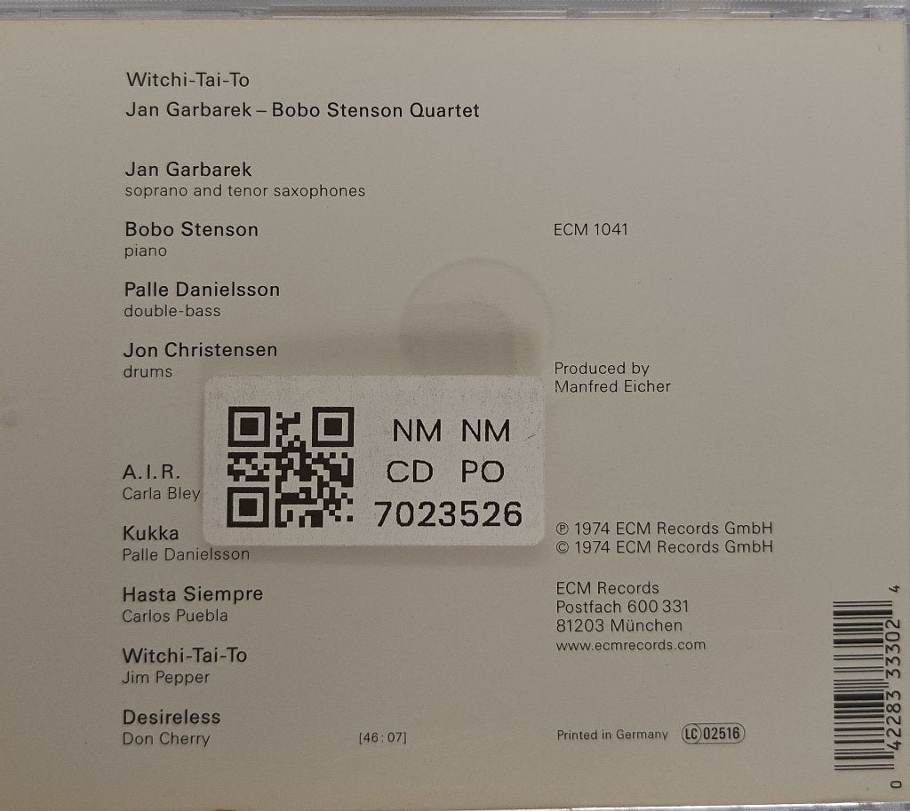 Jan Garbarek, Bobo Stenson Quartet - Witchi-Tai-To (CD)
