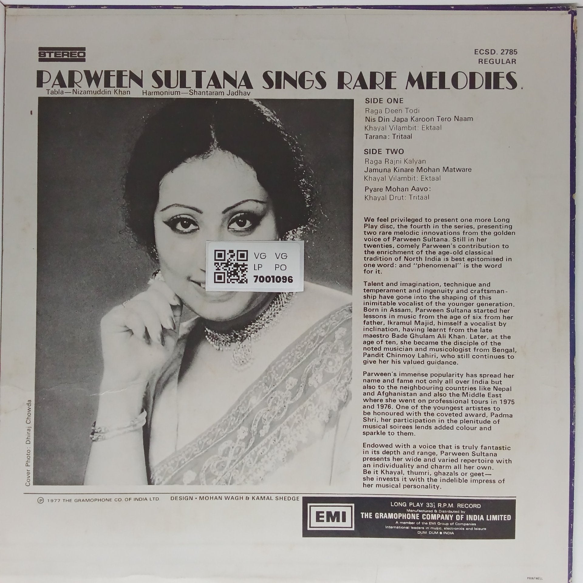 Parween Parween Sultana - Parween Sultana Sings Rare Melodies (Vinyl) – MusicCircle