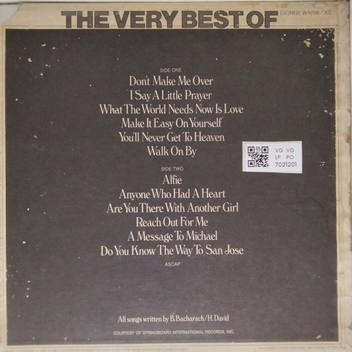 Dionne Warwick - The Very Best of Dionne Warwick (Vinyl)