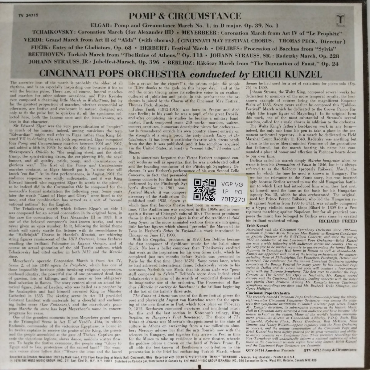 Cincinnati Pops Orchestra, Erich Kunzel - Pomp & Circumstance (Vinyl)