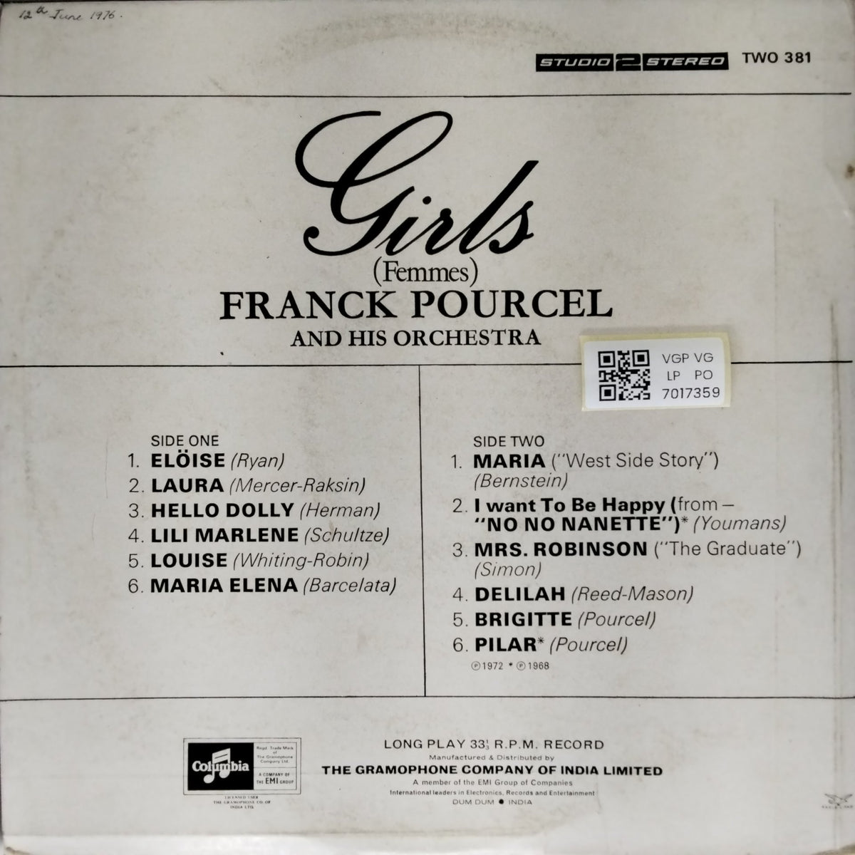 Franck Pourcel - Girls (Femmes) (Vinyl)