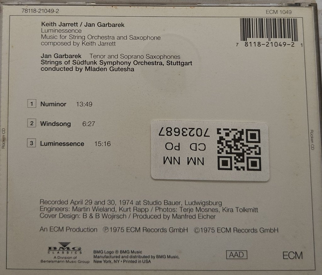 Keith Jarrett, Jan Garbarek - Luminessence (CD)