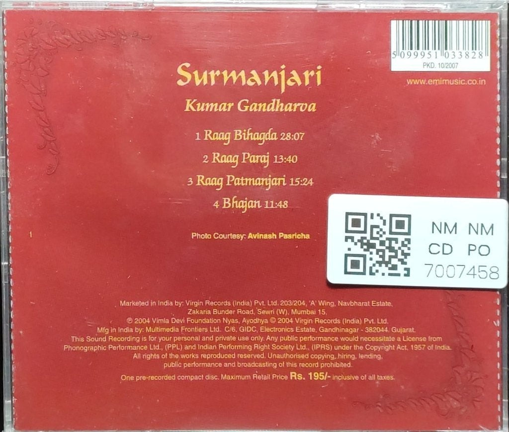 Kumar Gandharva - Surmanjari (CD)
