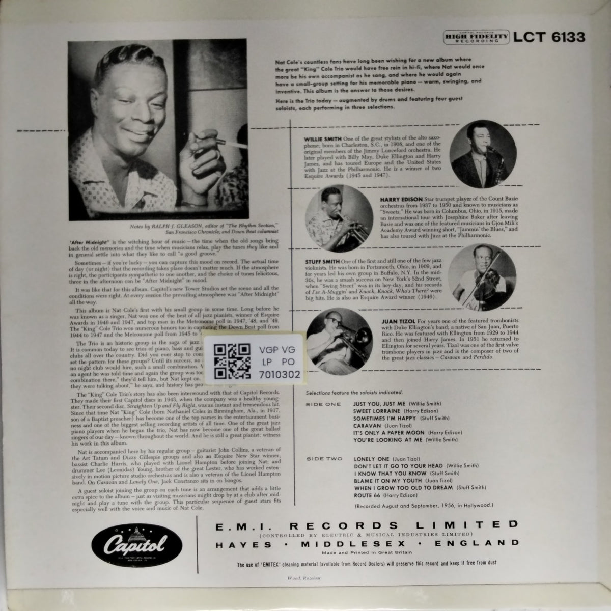 Nat 'King' Cole - After Midnight (Vinyl)