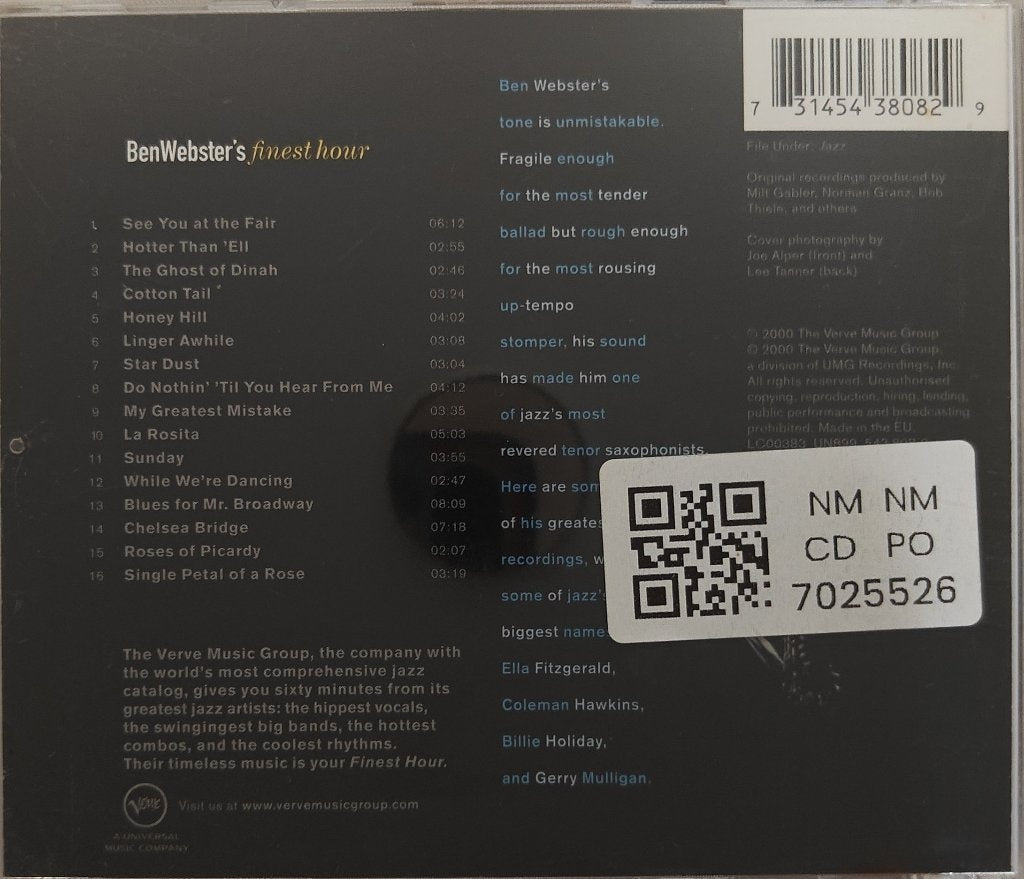 Ben Webster - Ben Webster's Finest Hour (CD)