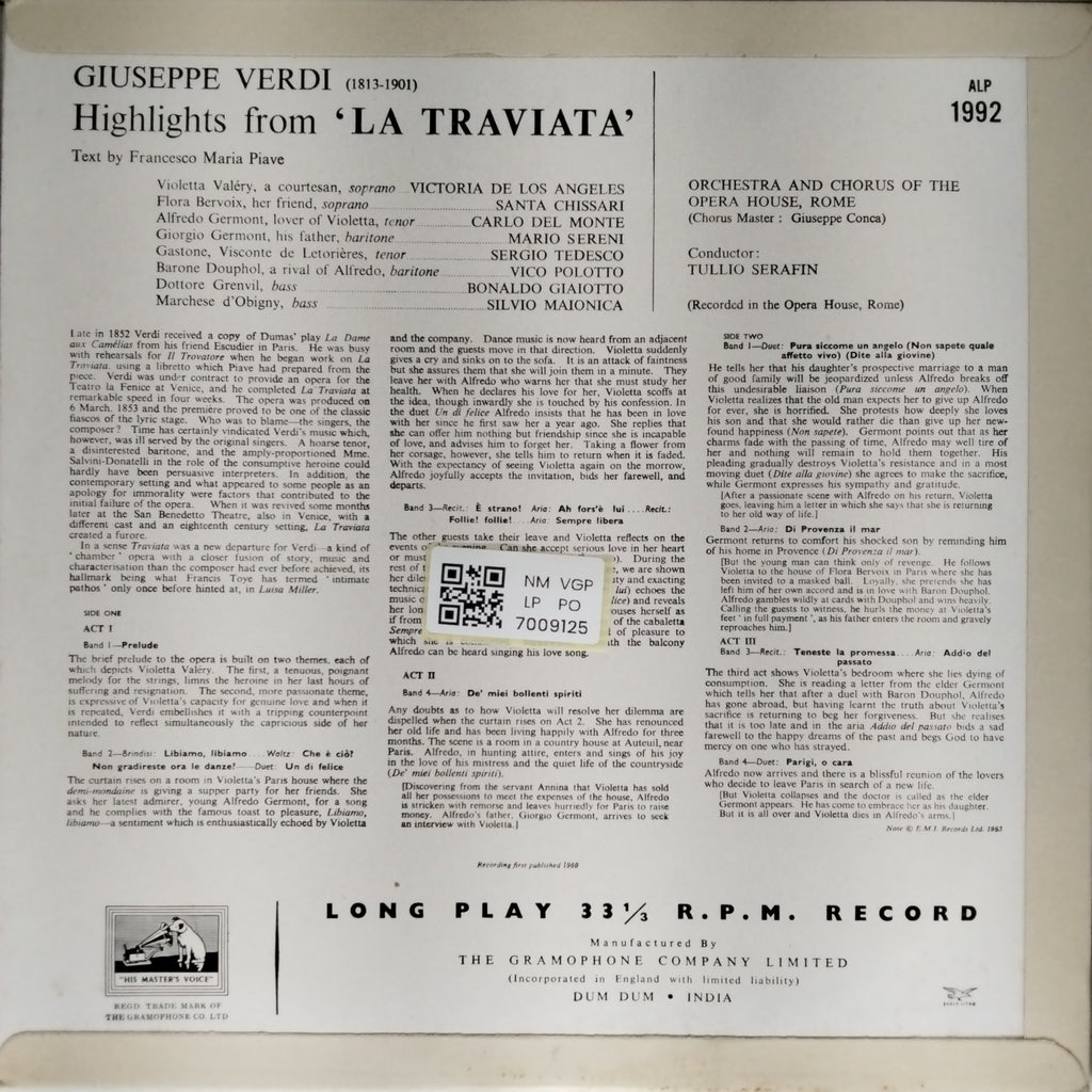 Giuseppe Verdi - La Traviata Highlights (Vinyl)