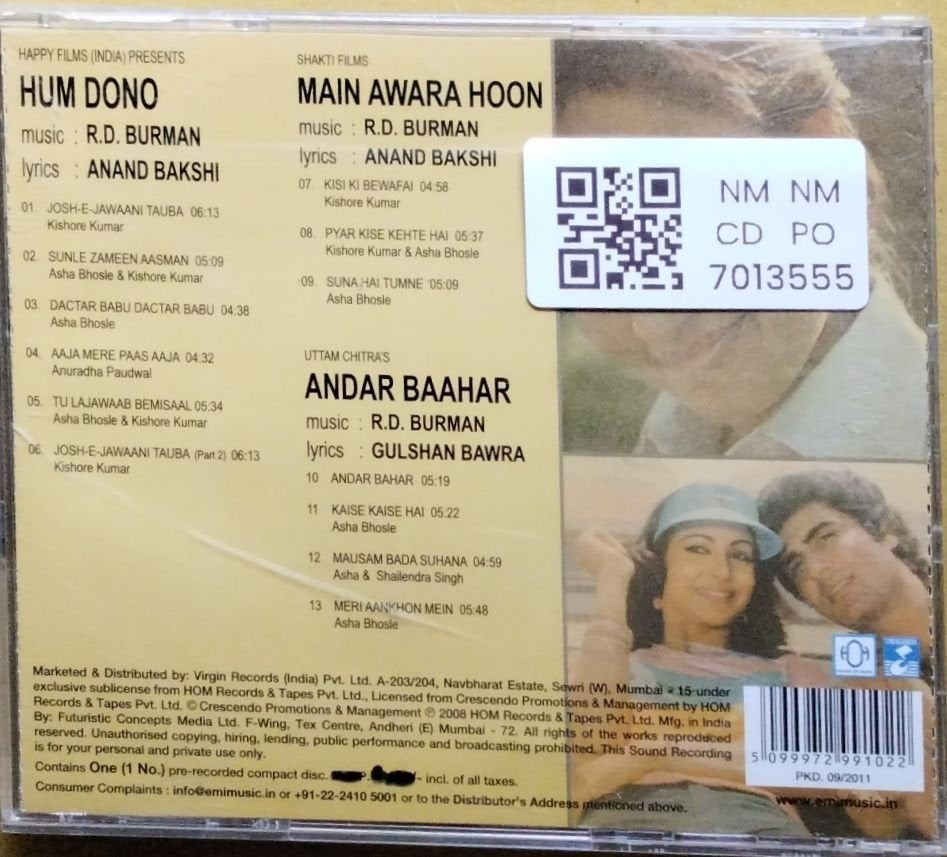 R.D. Burman - Hum Dono / Main Awara Hoon / Andar Baahar (CD)