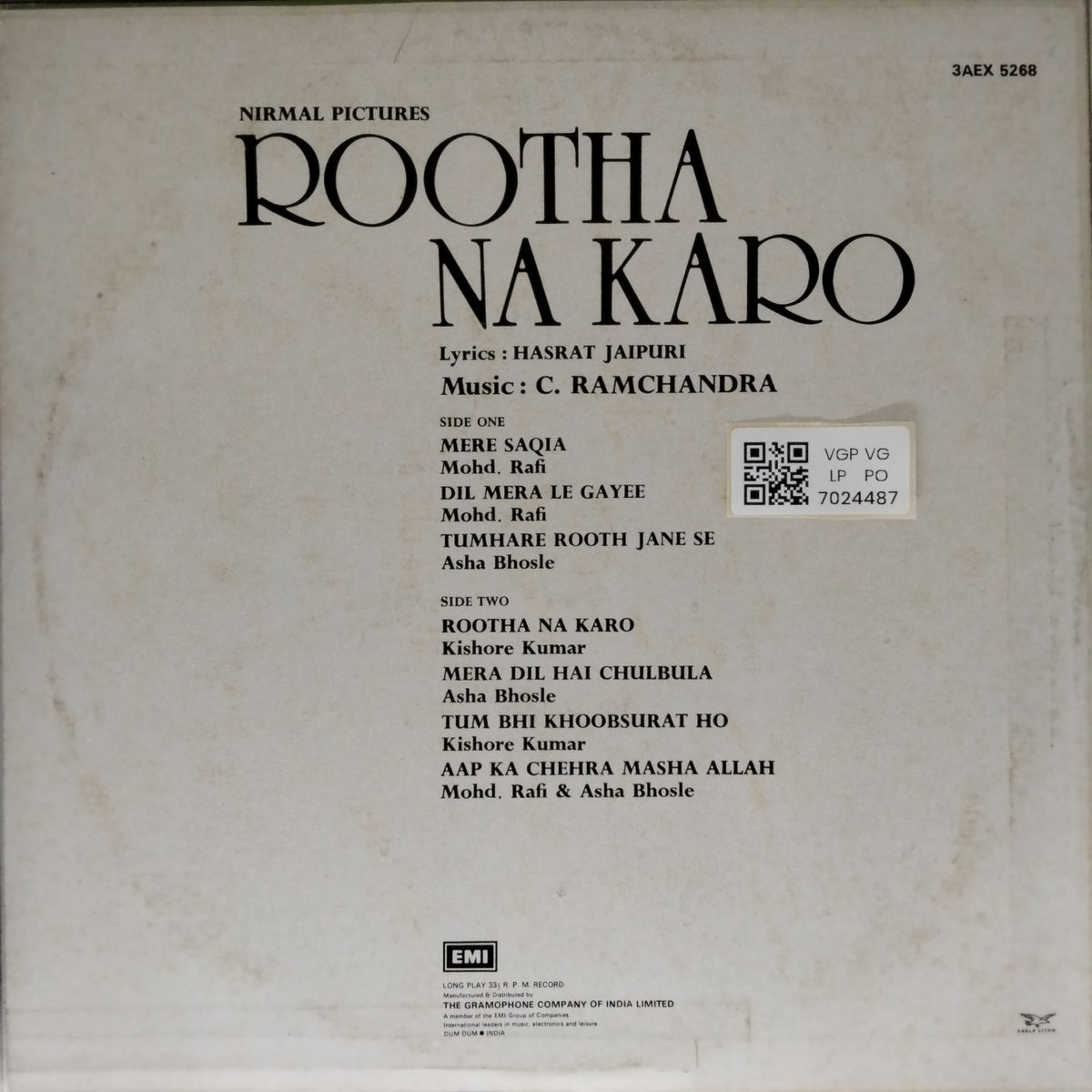 C. Ramchandra - Rootha Na Karo (Vinyl)