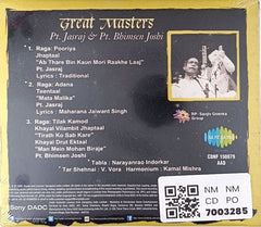 Pt. Jasraj, Pt. Bhimsen Joshi - Great Masters (CD)
