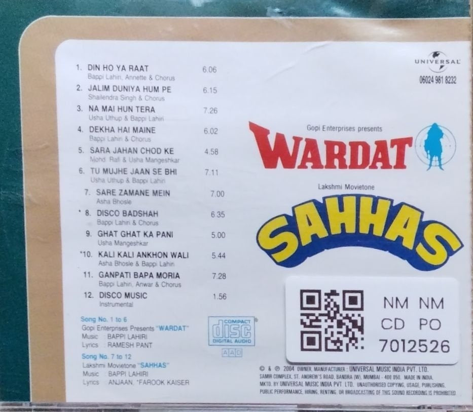 Bappi Lahiri - Wardat / Sahhas (CD)