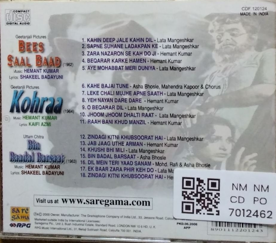 Hemant Kumar - Bees Saal Baad / Kohraa / Bin Baadal Barsaat (CD)