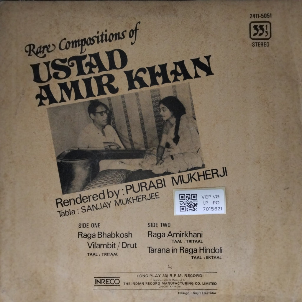 Purabi Mukherji - Rare Compositions of Ustad Amir Khan (Vinyl)