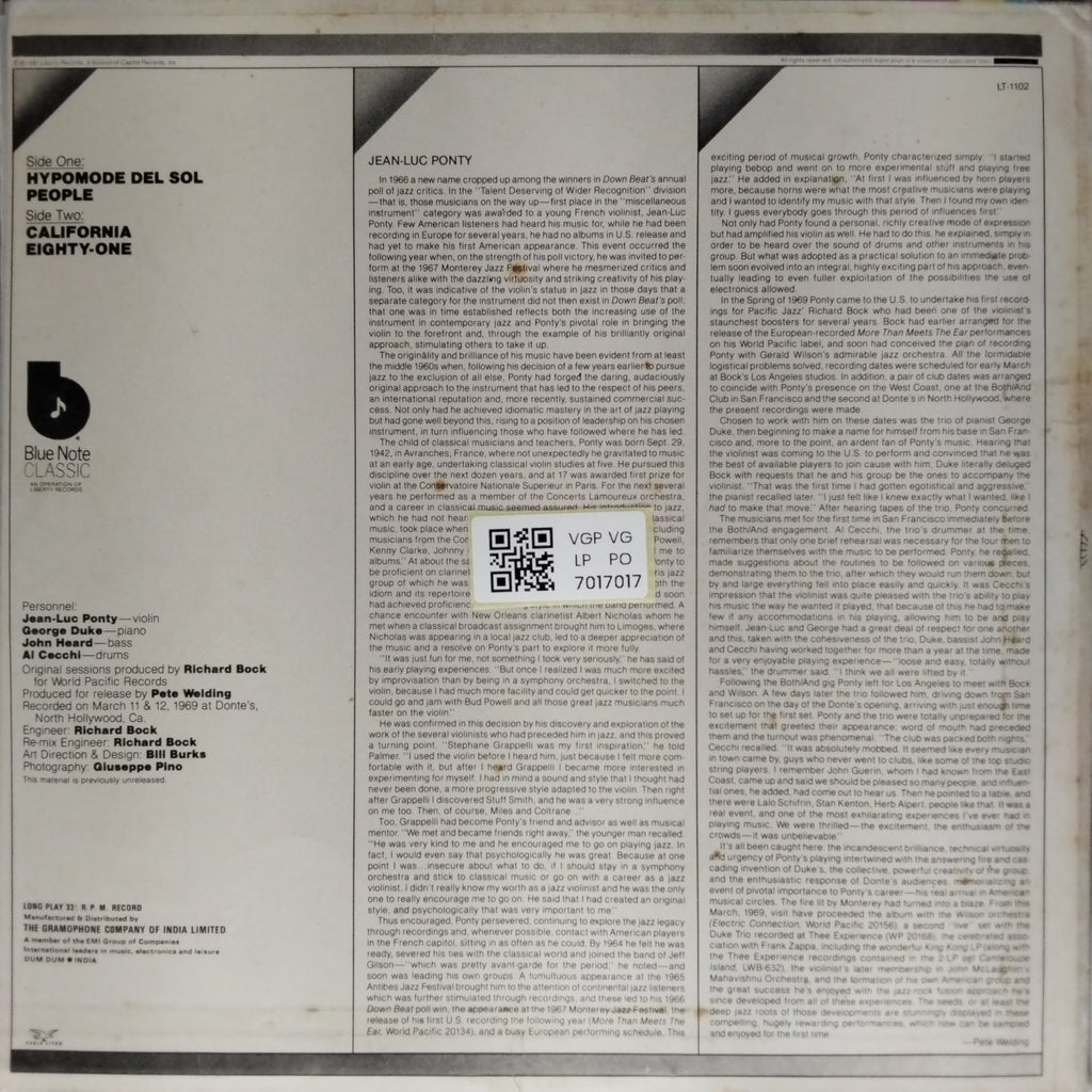 Jean-Luc Ponty - Live At Donte's (Vinyl)