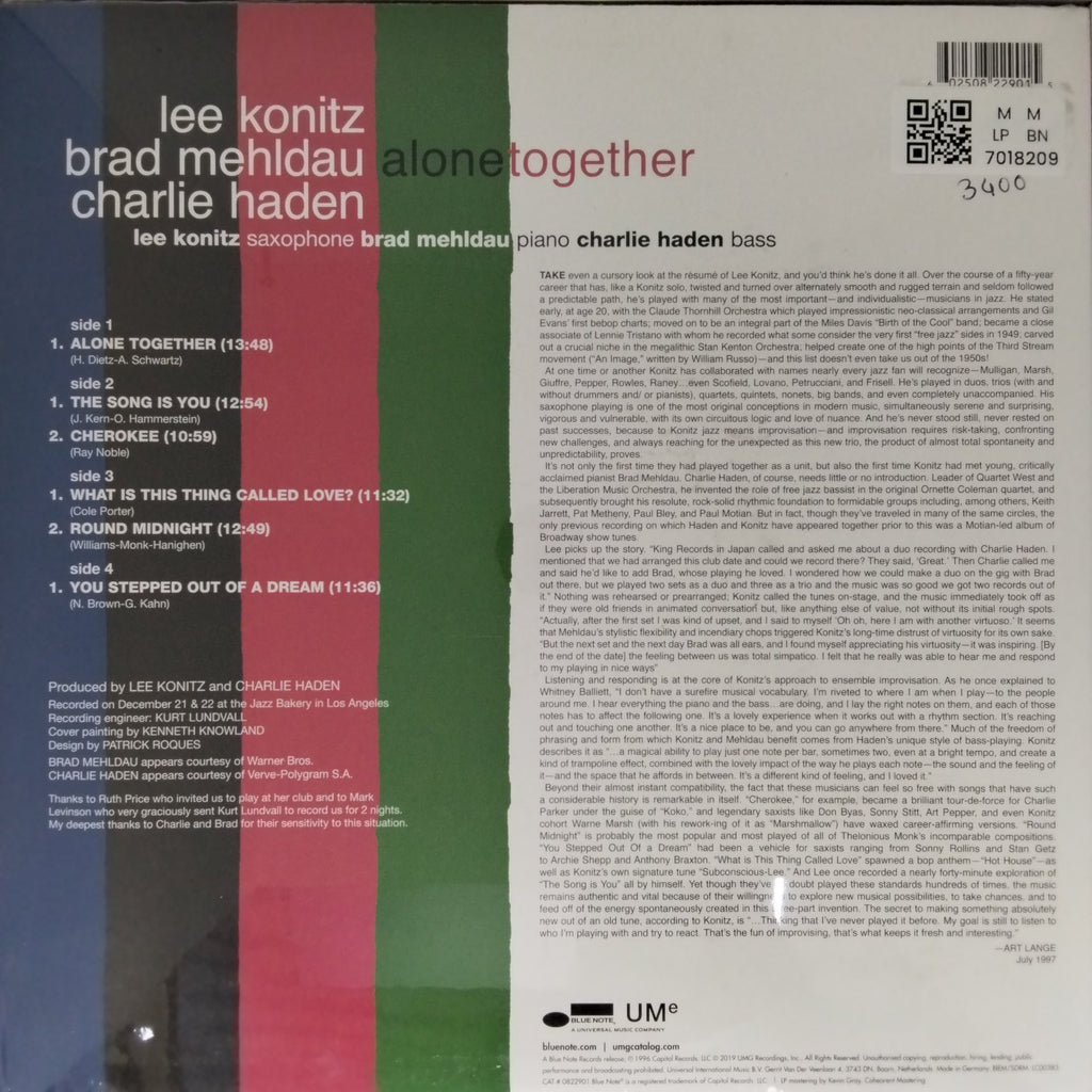 Lee Konitz, Brad Mehldau, Charlie Haden - Alone Together (Vinyl)