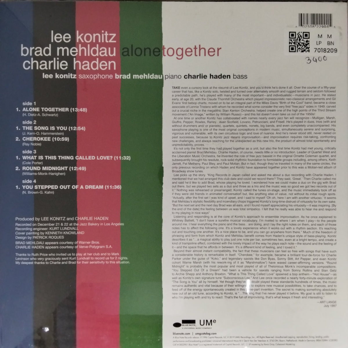 Lee Konitz, Brad Mehldau, Charlie Haden - Alone Together (Vinyl)