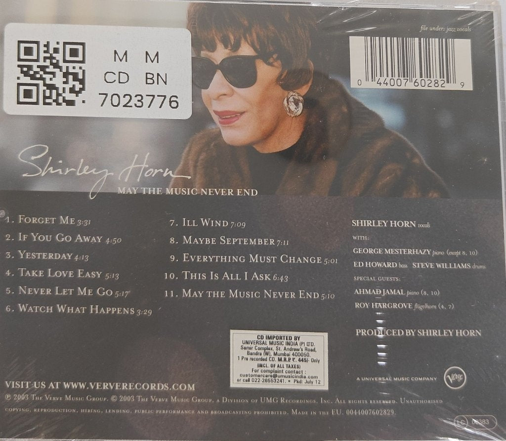 Shirley Horn - May the Music Never End (CD)