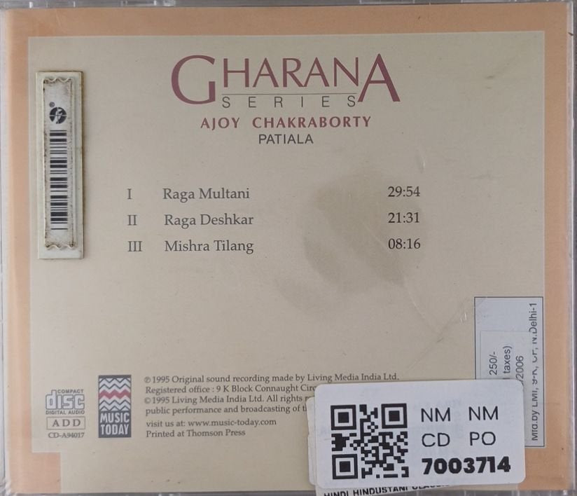 Ajoy Chakraborty - Gharana Series: Patiala (CD)