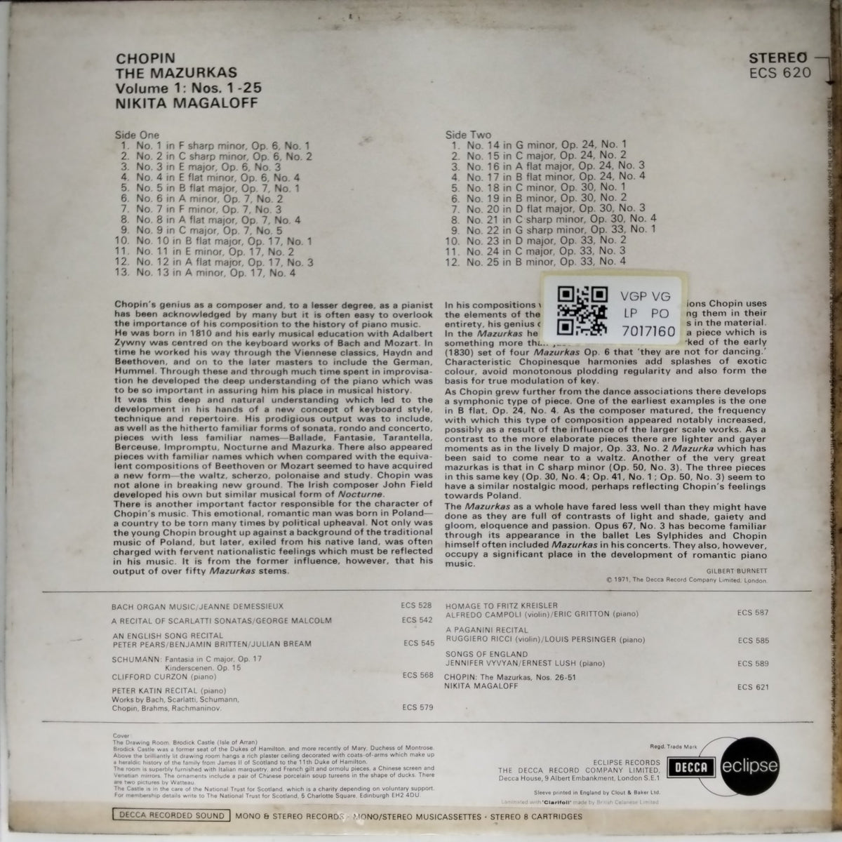 Nikita Magaloff - The Mazurkas, Vol. 1 (Vinyl)