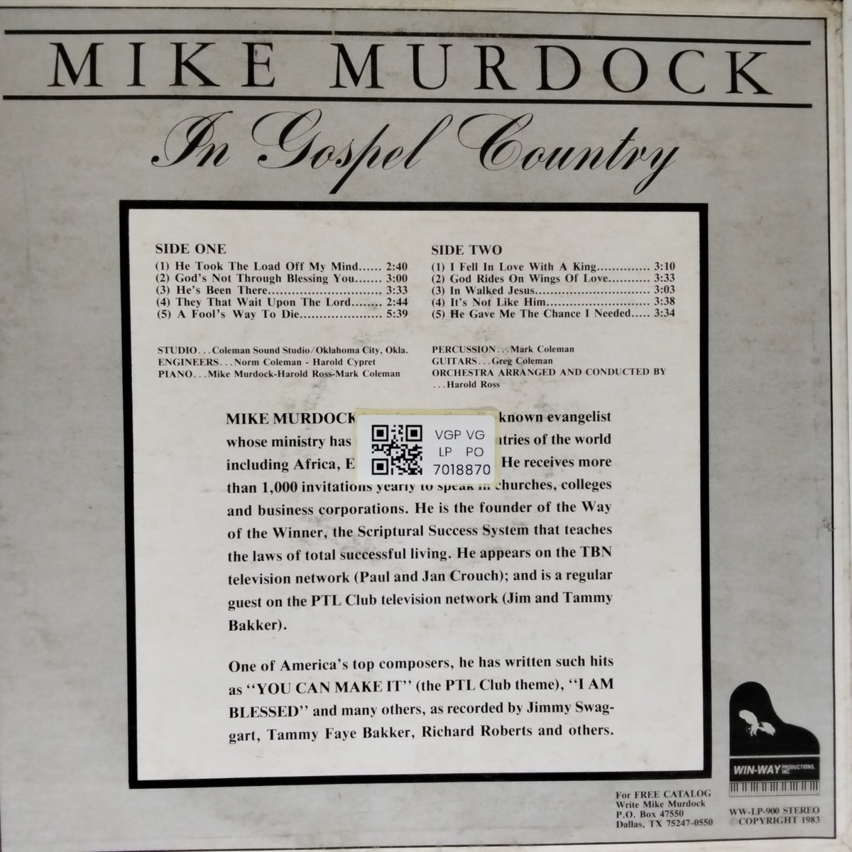 Mike Murdock - In Gospel Country (Vinyl)
