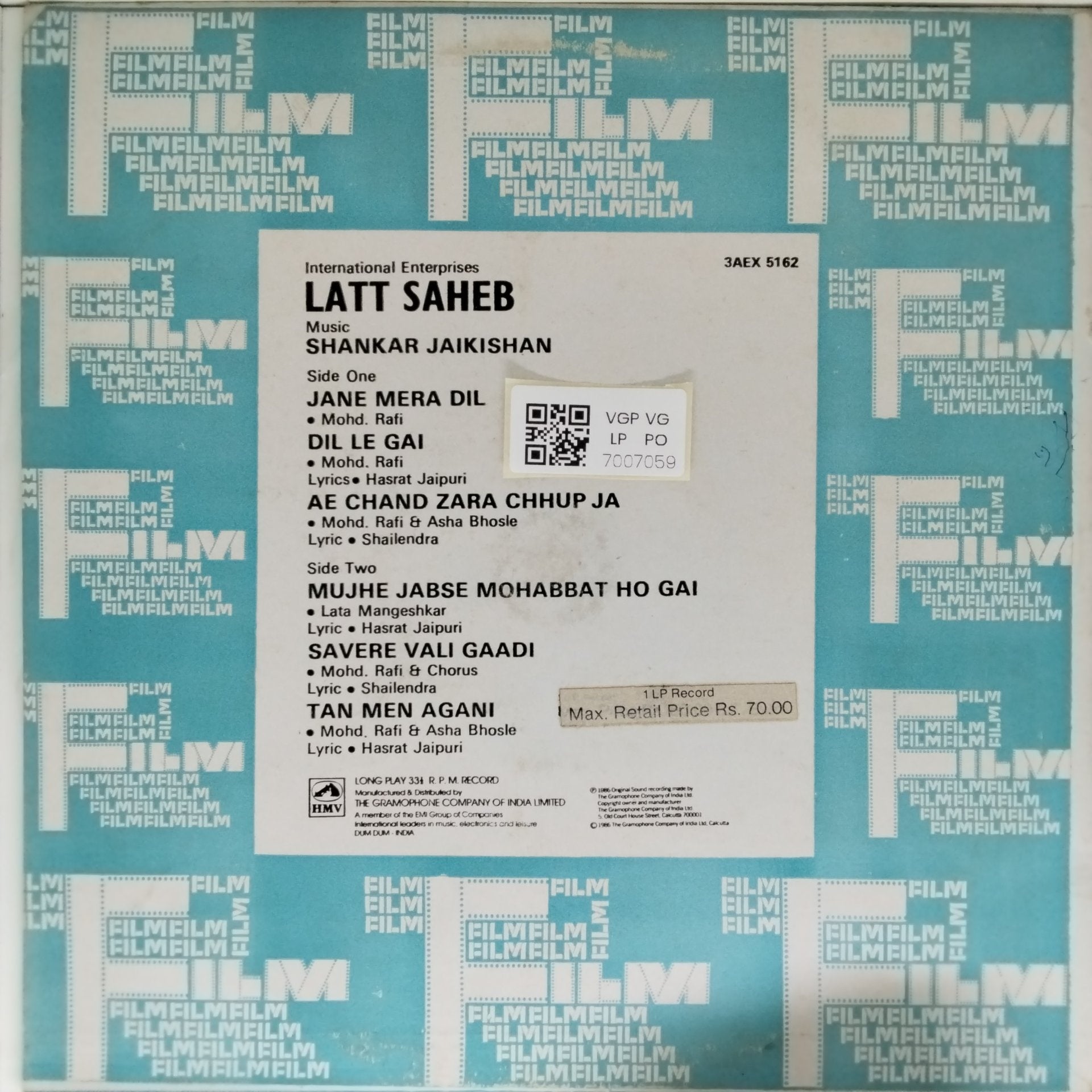 Shankar Jaikishan - Latt Saheb (Vinyl)