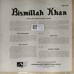 Bismillah Khan - Raga Todi, Mishra Thumri (Vinyl)