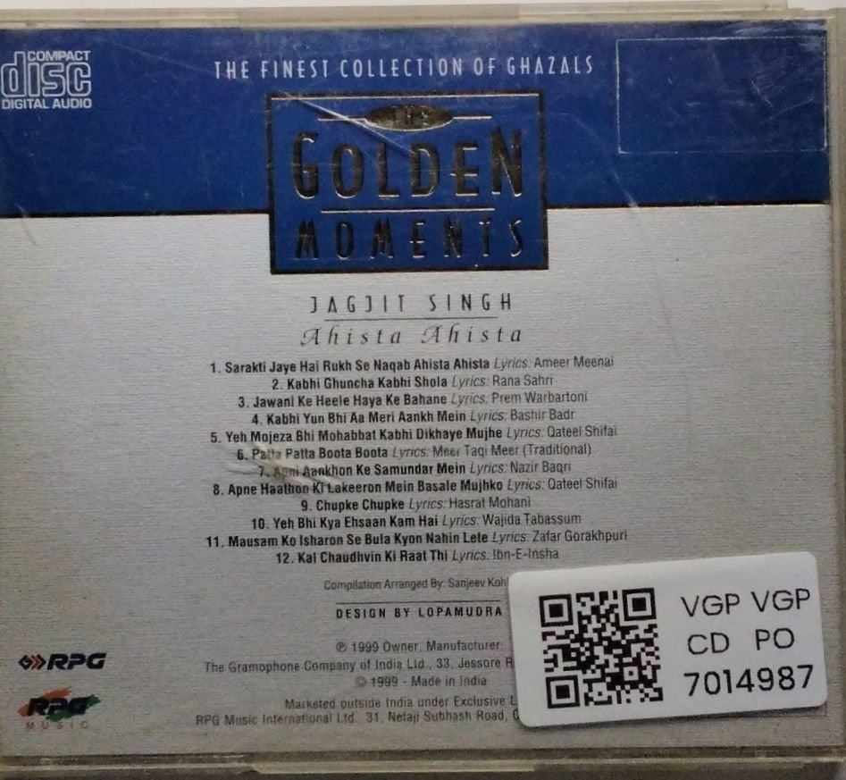 Jagjit Singh - The Golden Moments - Ahista Ahista (CD)