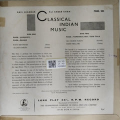 Ravi Shankar, Ali Akbar Khan - Classical Indian Music (Vinyl)