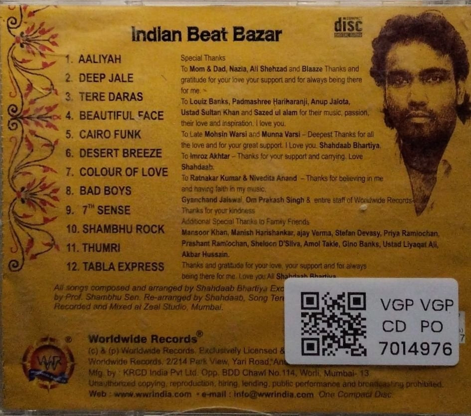 Shahdaab Bhartiya - Indian Beat Bazar (CD)