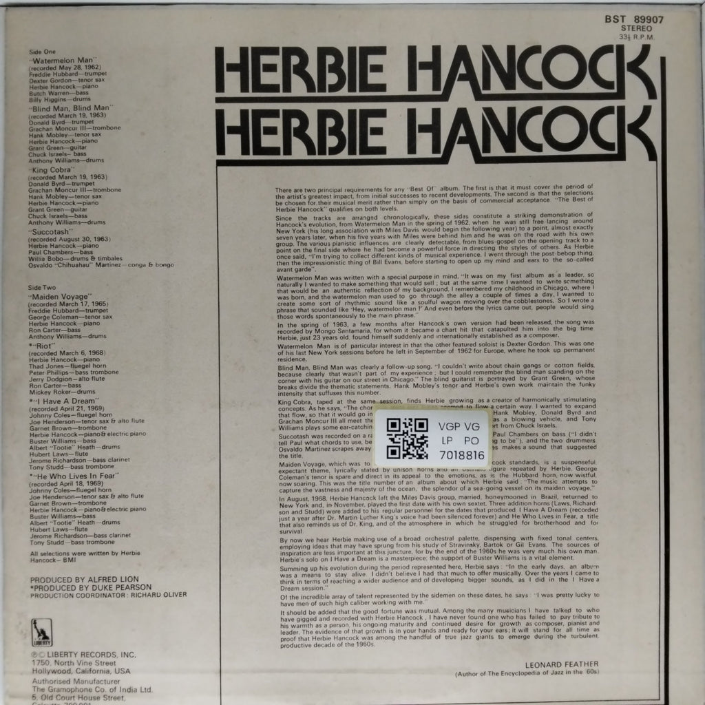 Herbie Hancock - The Best of Herbie Hancock (Vinyl)