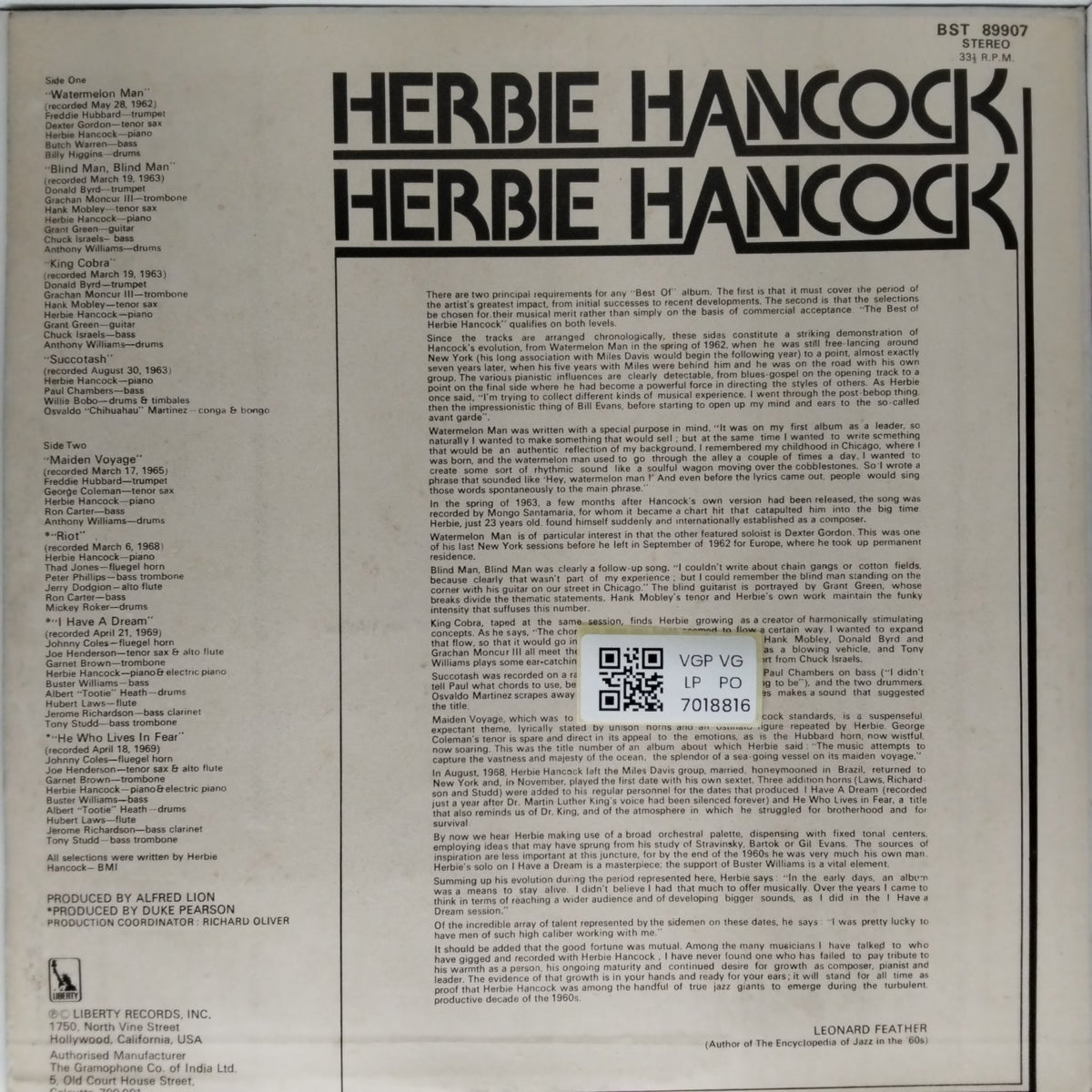 Herbie Hancock - The Best of Herbie Hancock (Vinyl)