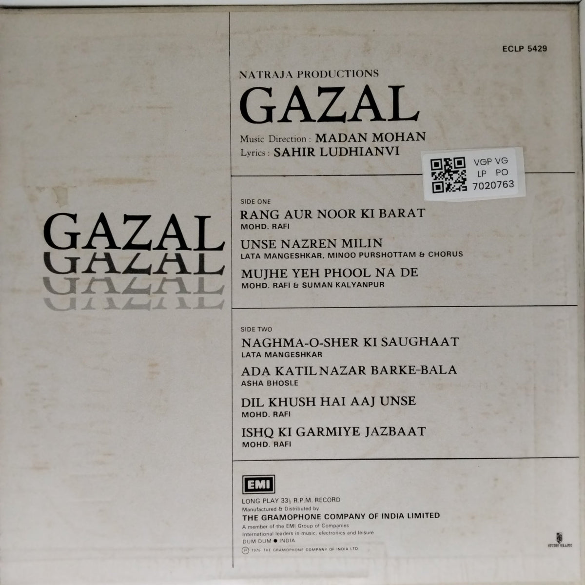 Madan Mohan - Gazal (Vinyl)
