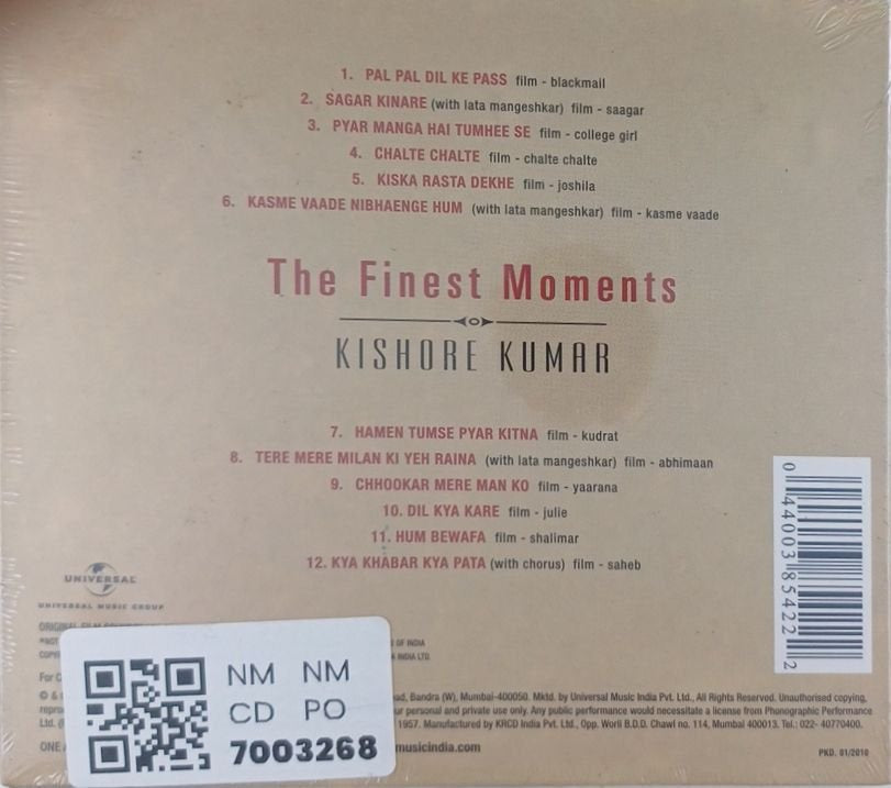 Kishore Kumar - The Finest Moments (CD)