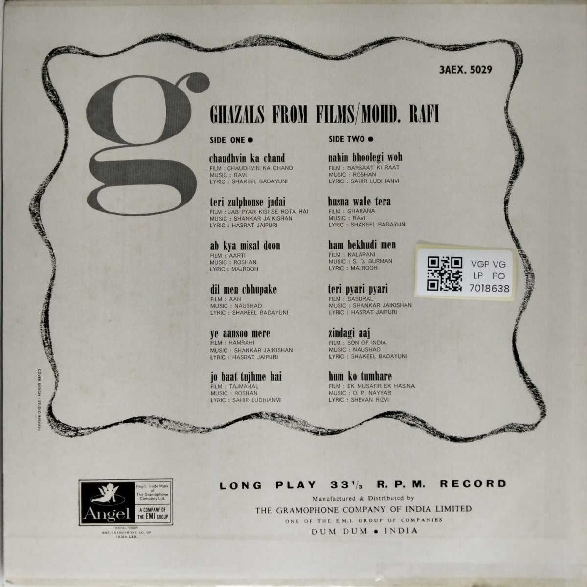 Mohd. Rafi - Ghazals From Films (Vinyl)