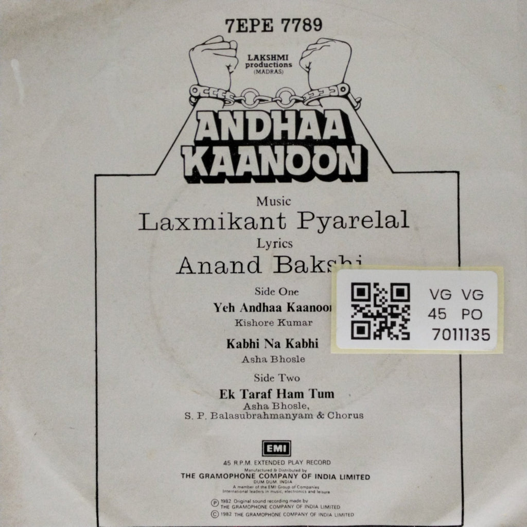 Laxmikant Pyarelal - Andhaa Kaanoon (45-RPM)