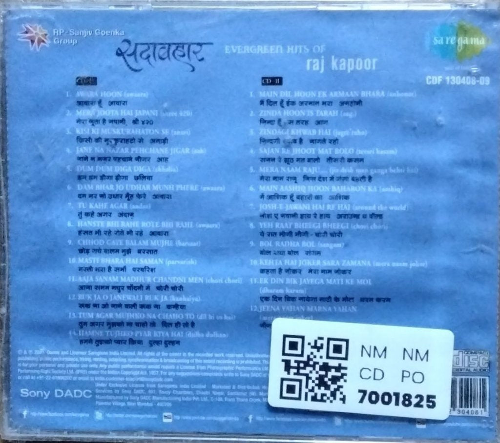 Raj Kapoor - Evergreen Hits of Raj Kapoor (CD)
