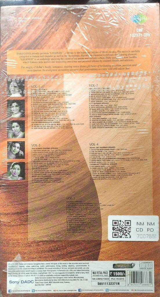 Asha Bhosle - Legends: Maestro Melodies in a Milestone Collection (CD)