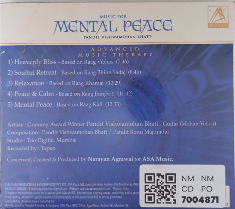 Pandit Vishwamohan Bhatt - Music for Mental Peace (CD)
