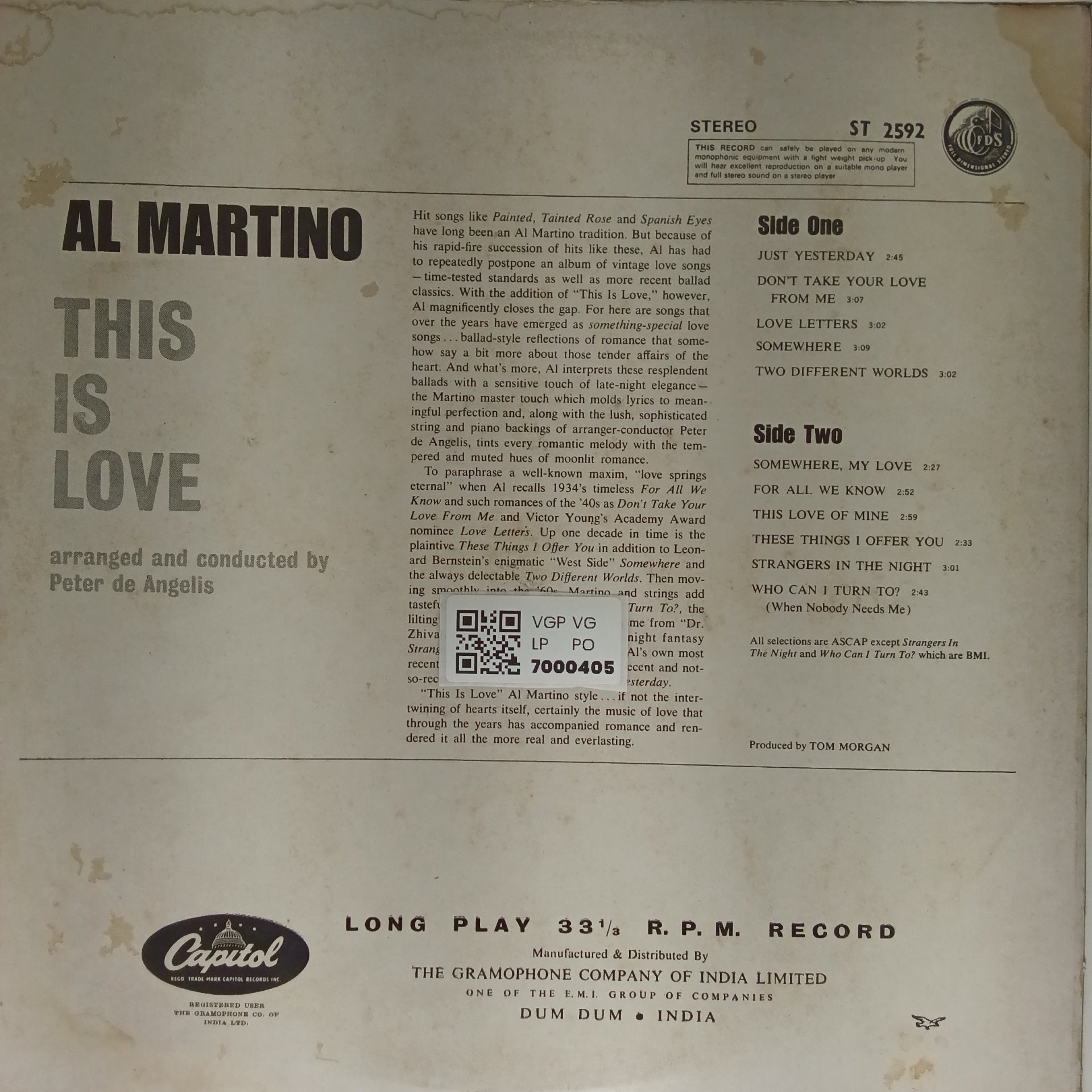 Al Martino - This Is Love (Vinyl)