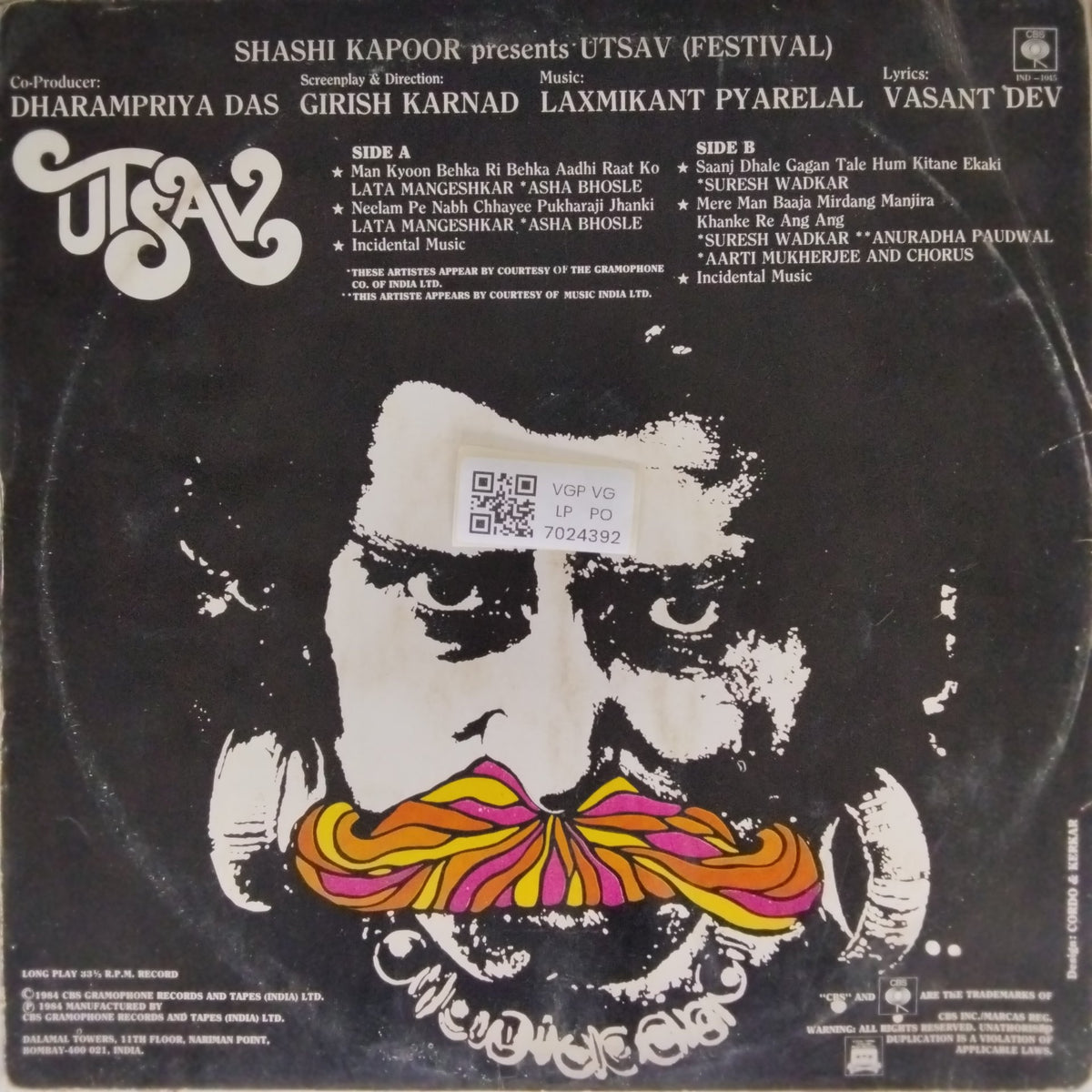 Laxmikant Pyarelal - Utsav (Vinyl)