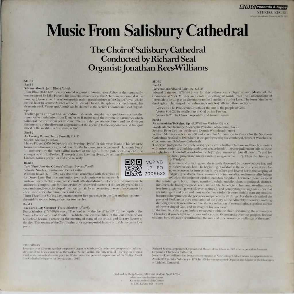 Richard Seal, Jonathan Rees-Williams - Music from Salisbury Cathedral (Vinyl)