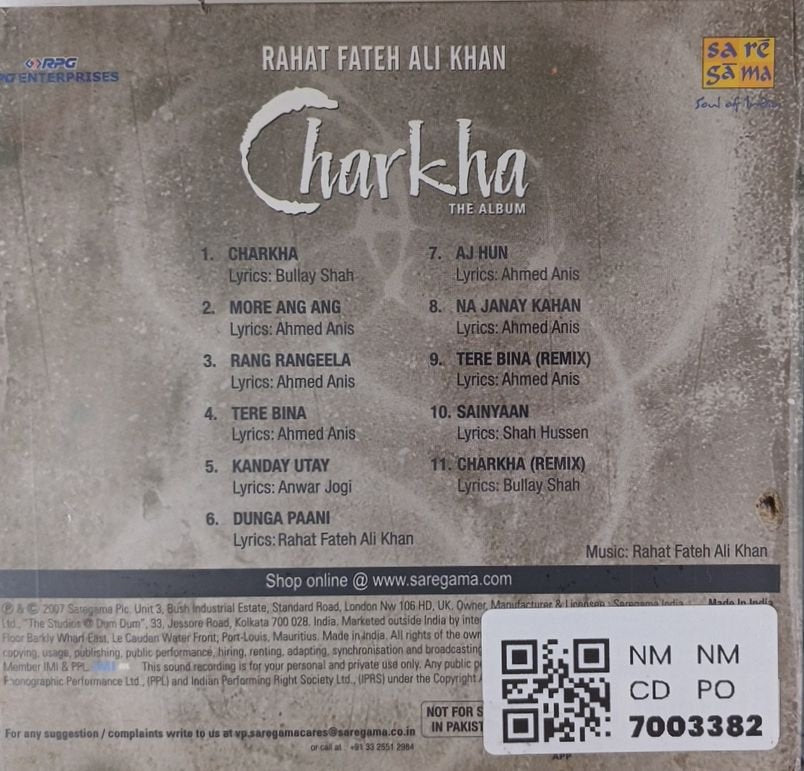 Rahat Fateh Ali Khan - Charkha The Album (CD)