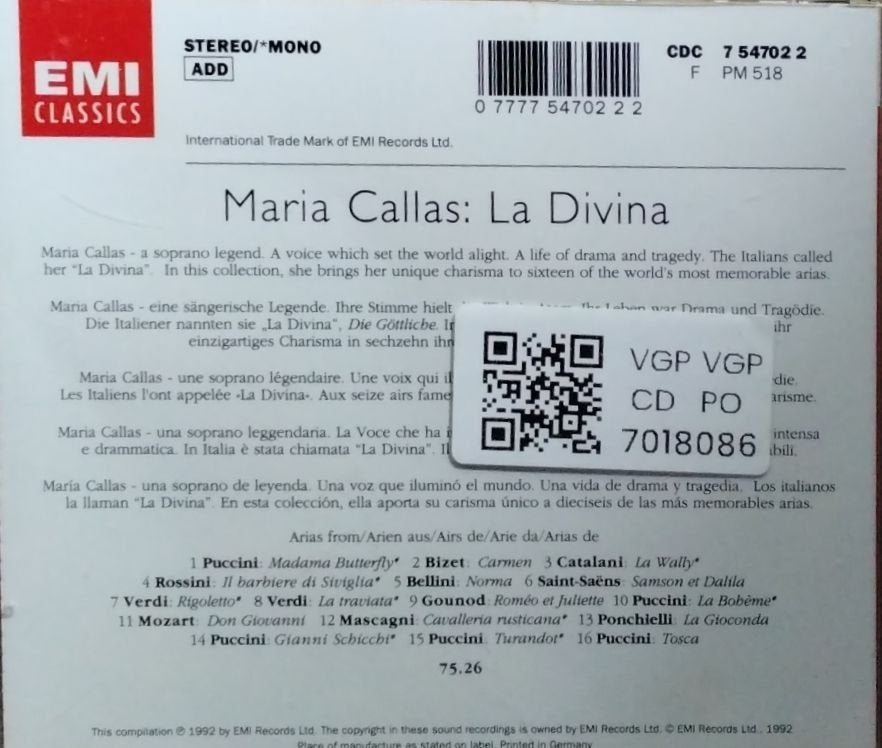 Maria Callas - La Divina (CD)