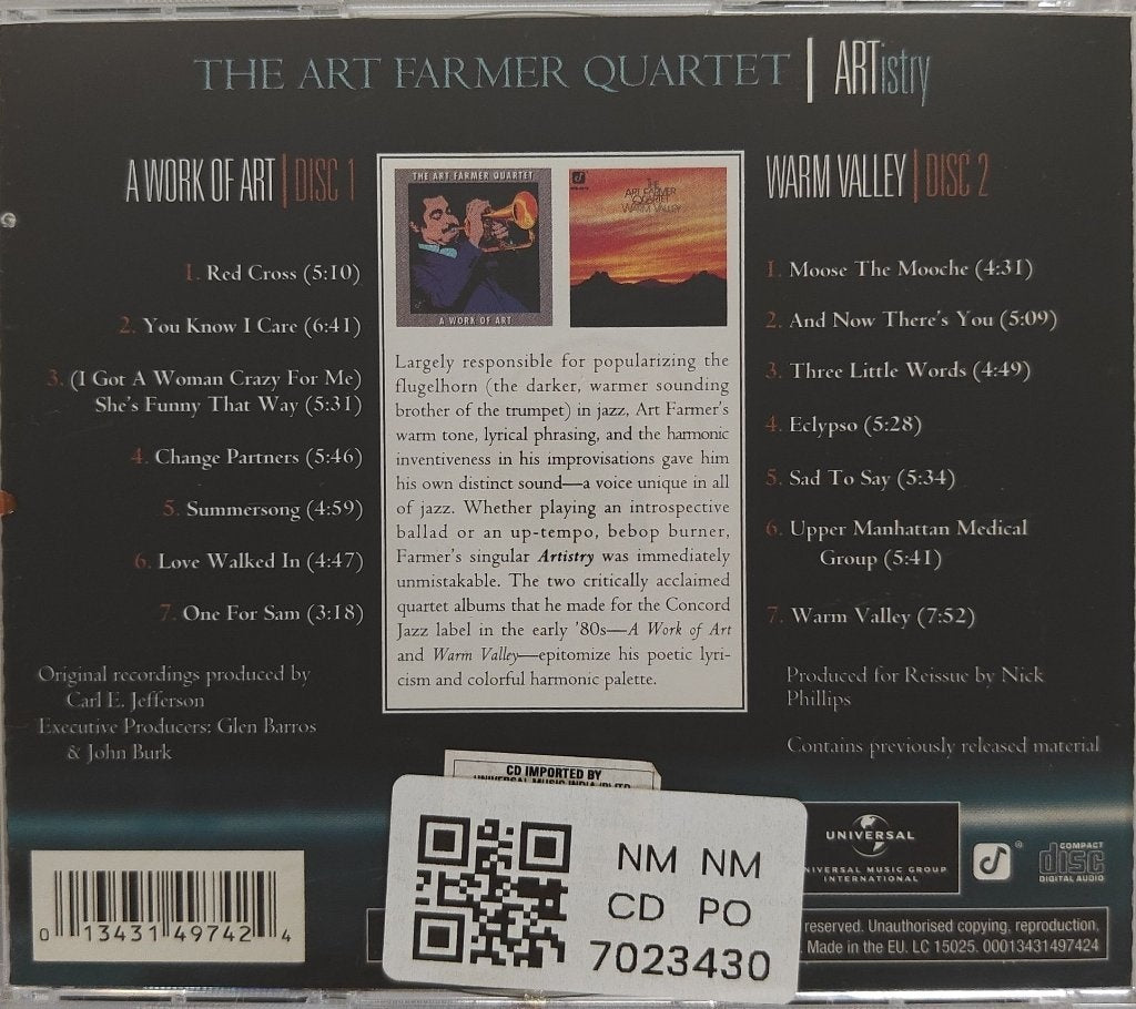 The Art Farmer Quartet - ARTistry (CD)