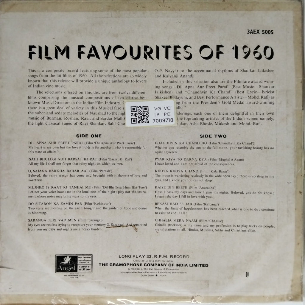Various - Film Favourites of 1960 (Vinyl)