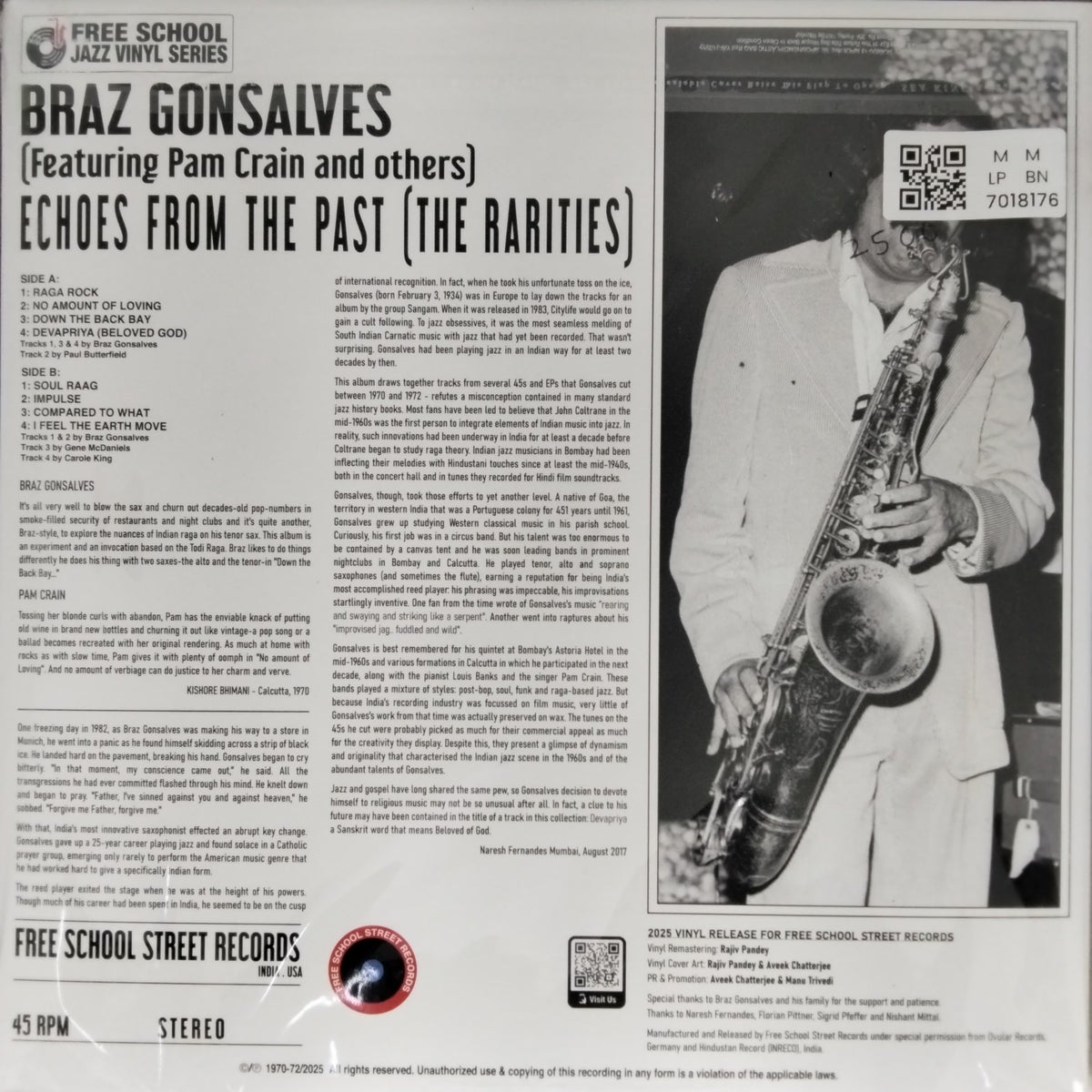 Braz Gonsalves - Echoes From The Past (The Rarities) (Vinyl)