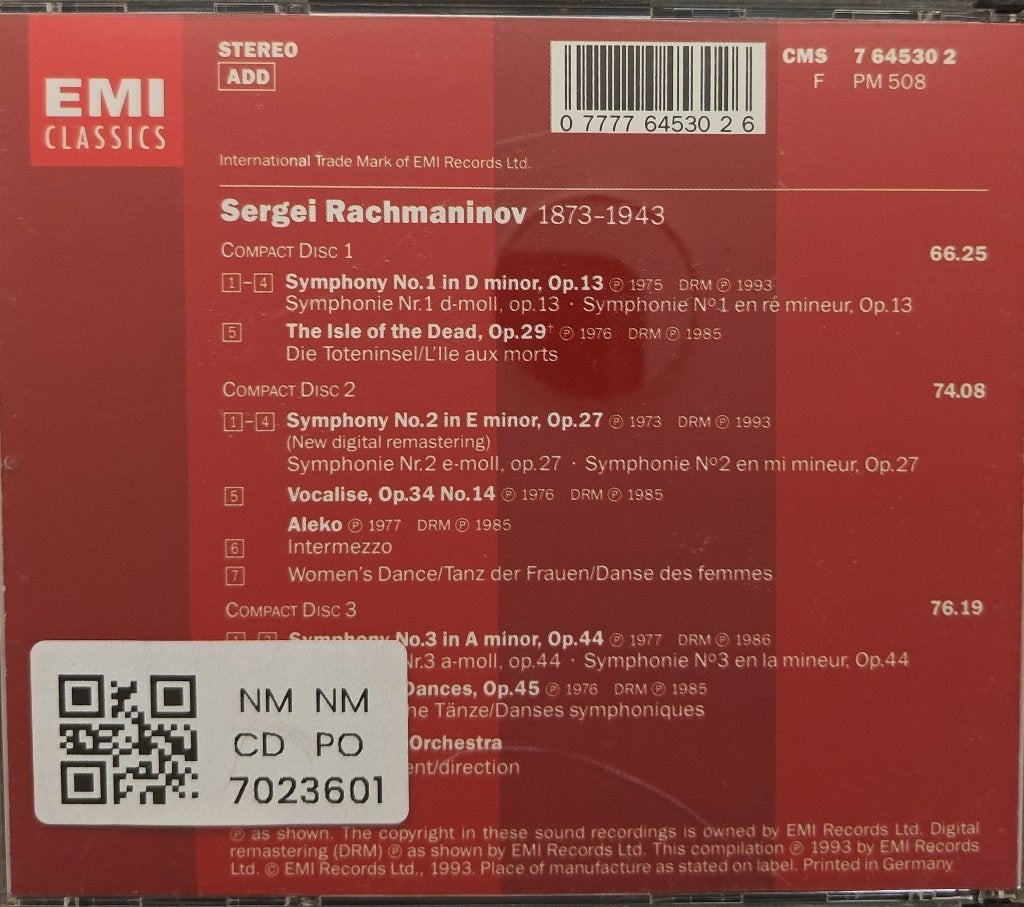 André Previn, London Symphony Orchestra - Rachmaninov: Symphonies Nos. 1-3 (CD) (3)