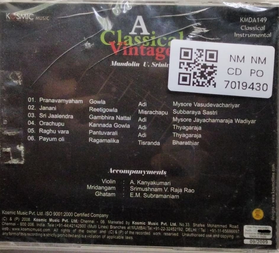 U. Srinivas - A Classical Vintage (CD)
