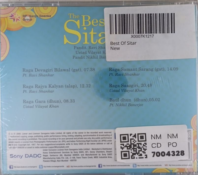 Pandit Ravi Shankar, Ustad Vilayat Khan, Pandit Nikhil Banerjee - The Best of Sitar (CD)