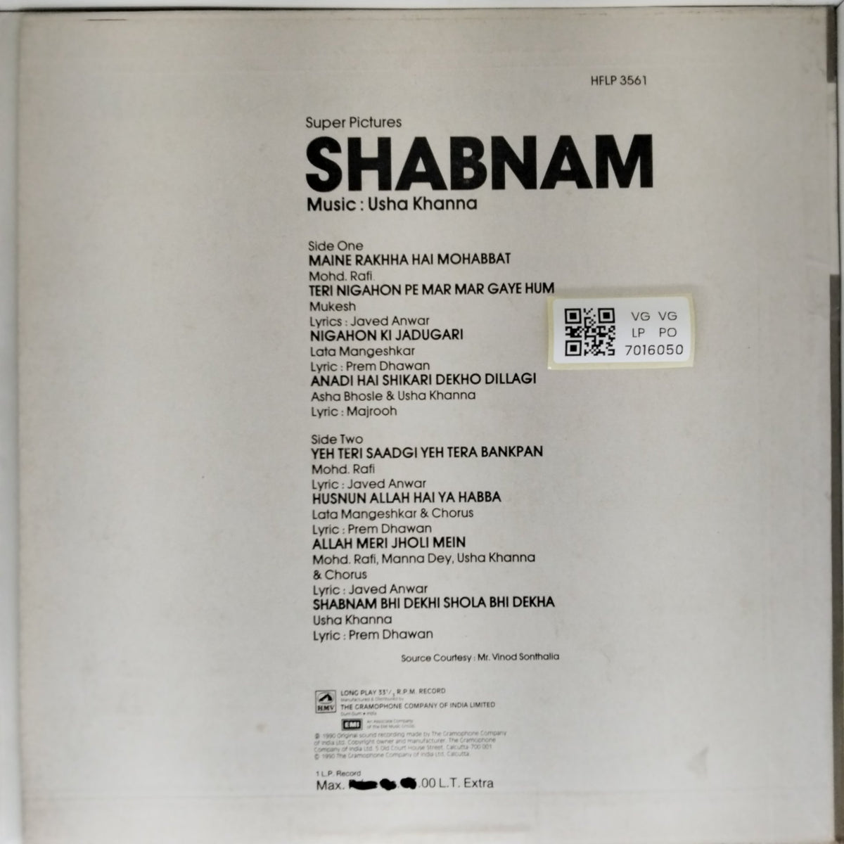 Usha Khanna - Shabnam (Vinyl)
